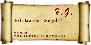 Holitscher Gergő névjegykártya